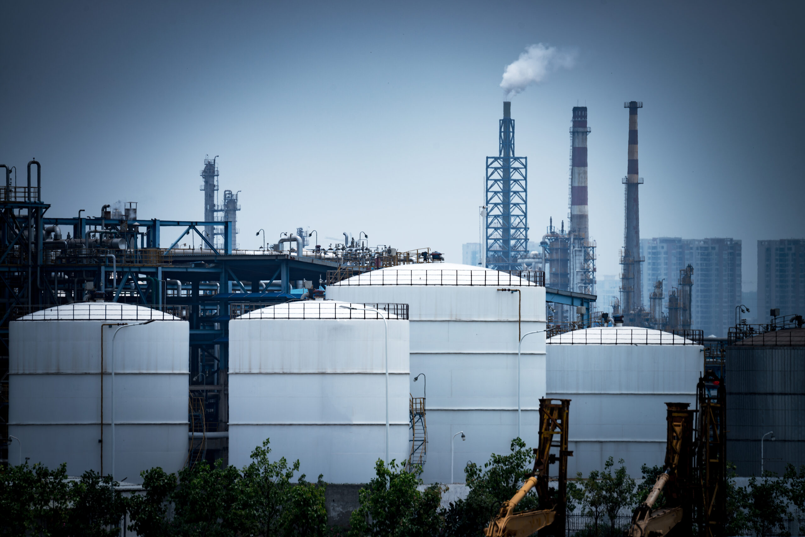 Industrial plant wit blue sky
